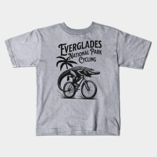 Everglades National Park Cycling - Cycling Alligator Kids T-Shirt